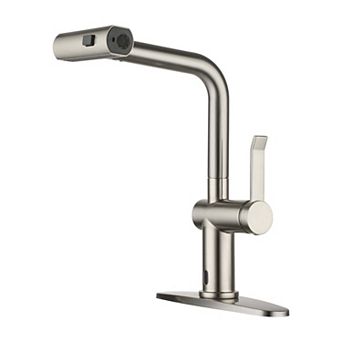 Single Handle Pull Out Kitchen Faucet with Touchless Sensor, Three-function Mode Sprayer