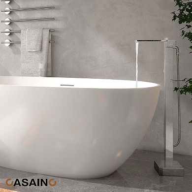 Single Handle Free Standing Bathtub Faucet with Diverter and Handshower