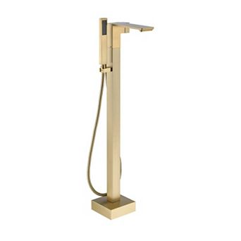 Single Handle Free Standing Bathtub Faucet with Diverter and Handshower
