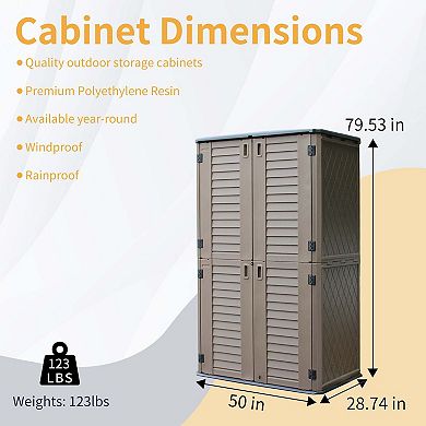 Mondawe Outdoor Resin Storage Cabinet (Single-Tier, Lockable)