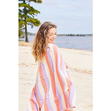 Oversized Artisan Turkish Cotton Towel with Matching Pouch, Oeko-Tex Certified