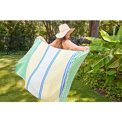 Oversized Artisan Turkish Cotton Towel with Matching Pouch, Oeko-Tex Certified