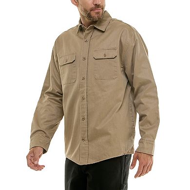 Men's Hallstatt Sueded Woven Shirt Jacket with Flannel Plaid Lining