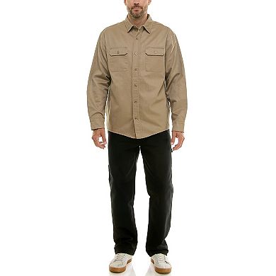 Men's Hallstatt Sueded Woven Shirt Jacket with Flannel Plaid Lining
