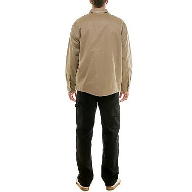 Men's Hallstatt Sueded Woven Shirt Jacket with Flannel Plaid Lining