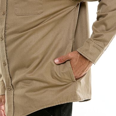 Men's Hallstatt Sueded Woven Shirt Jacket with Flannel Plaid Lining