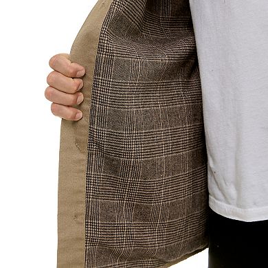 Men's Hallstatt Sueded Woven Shirt Jacket with Flannel Plaid Lining