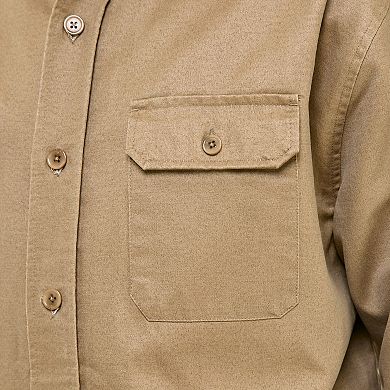 Men's Hallstatt Sueded Woven Shirt Jacket with Flannel Plaid Lining