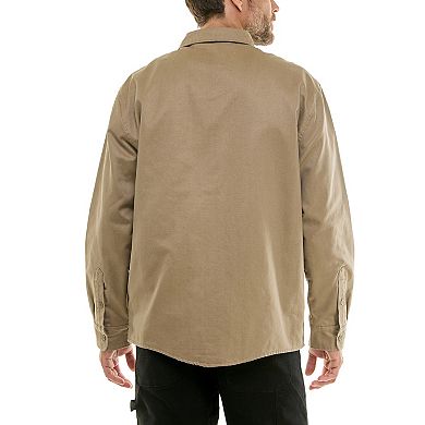 Men's Hallstatt Sueded Woven Shirt Jacket with Flannel Plaid Lining