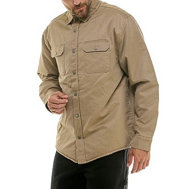 Men's Hallstatt Sueded Woven Shirt Jacket with Sherpa Lining