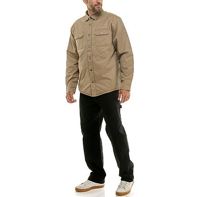 Men's Hallstatt Sueded Woven Shirt Jacket with Sherpa Lining
