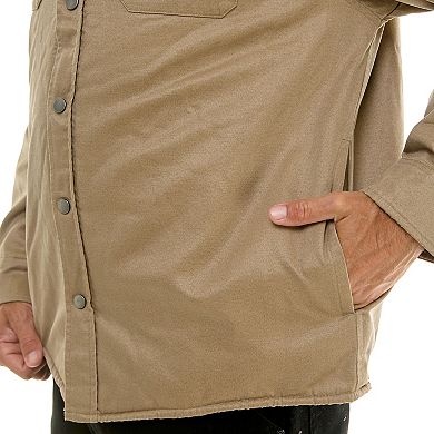 Men's Hallstatt Sueded Woven Shirt Jacket with Sherpa Lining