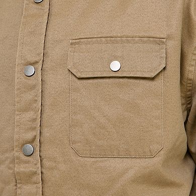 Men's Hallstatt Sueded Woven Shirt Jacket with Sherpa Lining