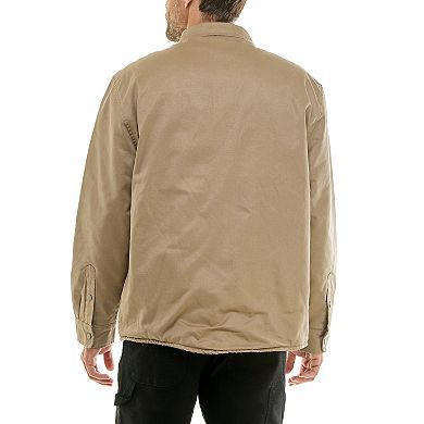Men's Hallstatt Sueded Woven Shirt Jacket with Sherpa Lining