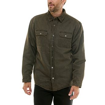 Men's Hallstatt Sueded Woven Shirt Jacket with Sherpa Lining