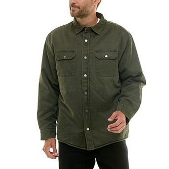 Men's Hallstatt Sueded Woven Shirt Jacket with Sherpa Lining