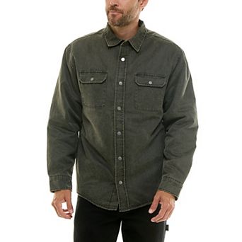Men's Hallstatt Sueded Woven Shirt Jacket with Sherpa Lining