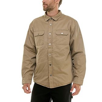 Men's Hallstatt Sueded Woven Shirt Jacket with Sherpa Lining