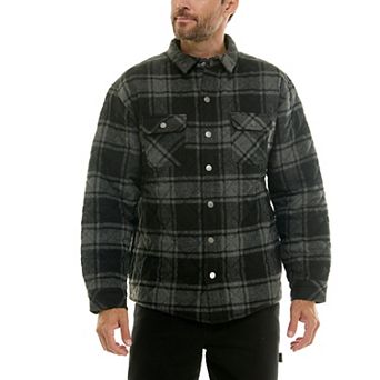 Men's Hallstatt Wool Content Quilted Plaid Shirt Jacket