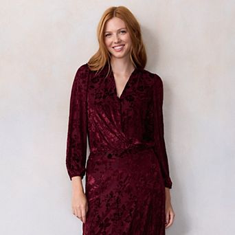 Petite LC Lauren Conrad Wrap Front Bodysuit