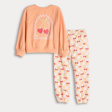 Girls 4-12 Jumping Beans® Raglan Sweatshirt & Jogger Set