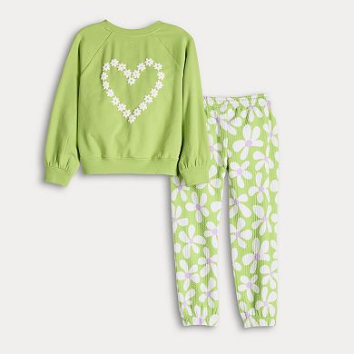 Girls 4-12 Jumping Beans® Raglan Sweatshirt & Jogger Set