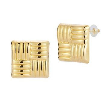 WINX Stainless Steel Large Square Stud Earrings