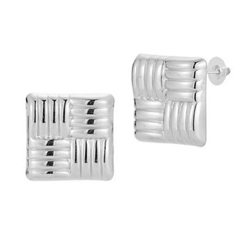 WINX Stainless Steel Large Square Stud Earrings