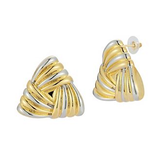 WINX Two Tone Triangle Stud Earrings