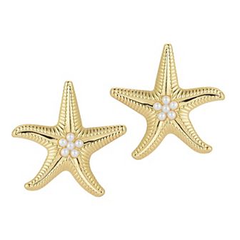 WINX Simulated Pearl Starfish Stud Earrings