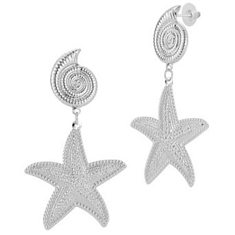 WINX Large Seashell & Starfish Drop Earrings