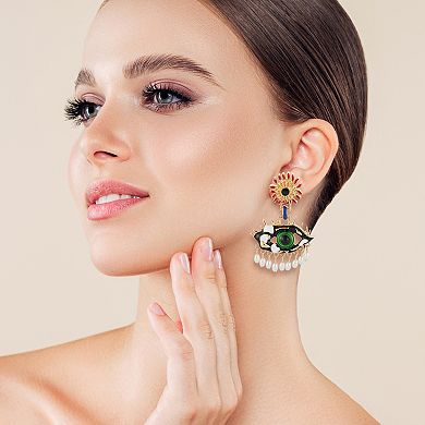 WINX Gold Tone Simulated Pearl Eye Drop Earrings