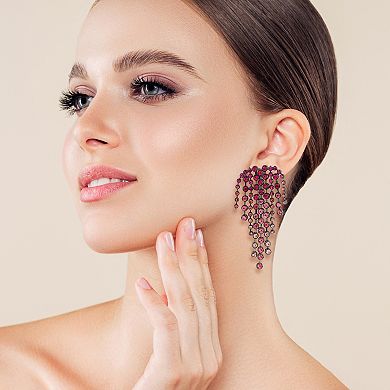 WINX Crystal Ombre Tassle Drop Statement Earrings