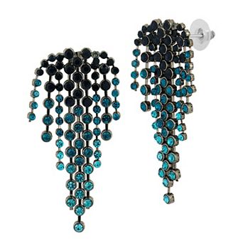 WINX Crystal Ombre Tassle Drop Statement Earrings