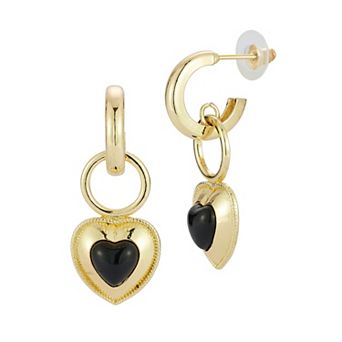 WINX Gold Tone Heart Drop Earrings