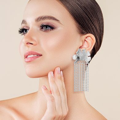 WINX Large Statement Flower Fringe Drop Earrings