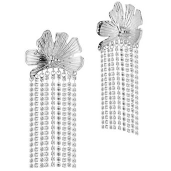 WINX Large Statement Flower Fringe Drop Earrings