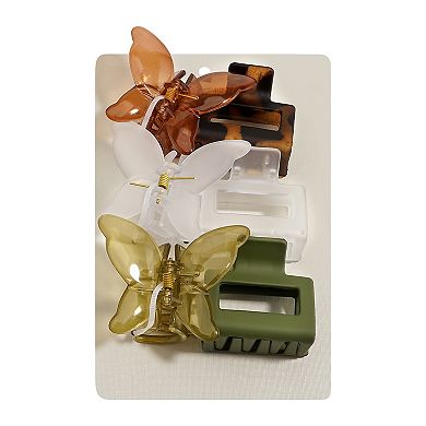 Emberly 6-Pk. Butterfly & Claw Hair Clip Set