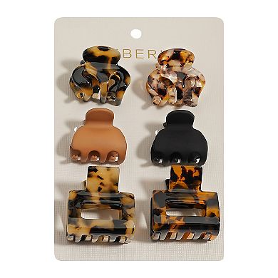 Emberly 6-Pk. Mini Claw Hair Clip Set