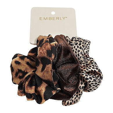 Emberly 3-Pc. Animal Print Scrunchie Set