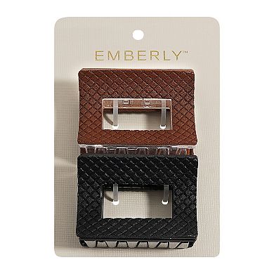Emberly 2-Pk. Textured Claw Clip Set
