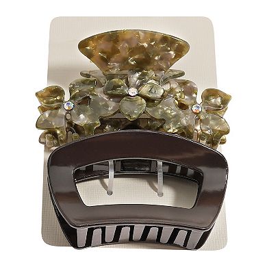 Emberly 2-Pk. Floral & Classic Claw Clip Set