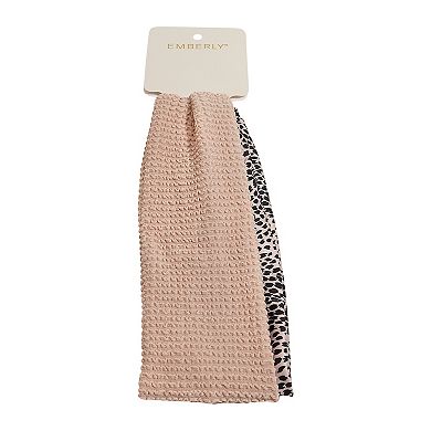 Emberly 2-Pk. Textured & Printed Head Wraps