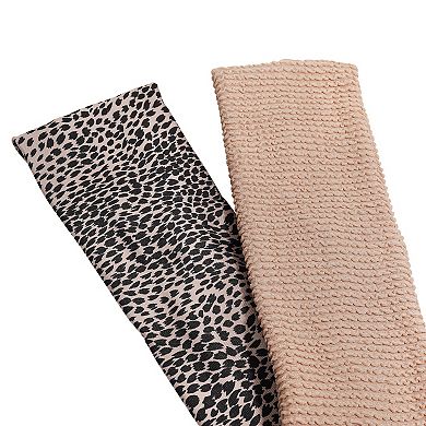 Emberly 2-Pk. Textured & Printed Head Wraps