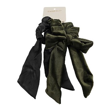 Emberly 2-Pk. Scrunchie Set With Bow Detail