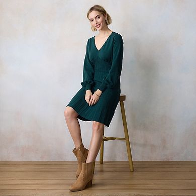 Women's LC Lauren Conrad V-Neck Mini Sweater Dress
