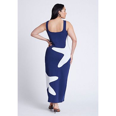 ELOQUII Women's Plus Size Intarsia Column Dress