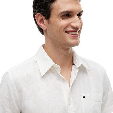 Men's Tommy Hilfiger Short Sleeve Linen Blend Woven Shirt