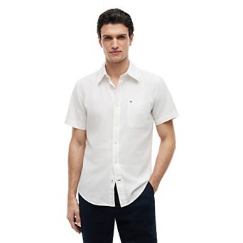 Men's Tommy Hilfiger Short Sleeve Linen Blend Woven Shirt
