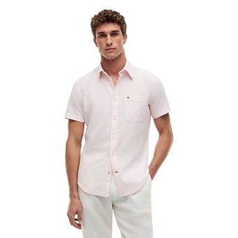 Men's Tommy Hilfiger Short Sleeve Linen Blend Woven Shirt